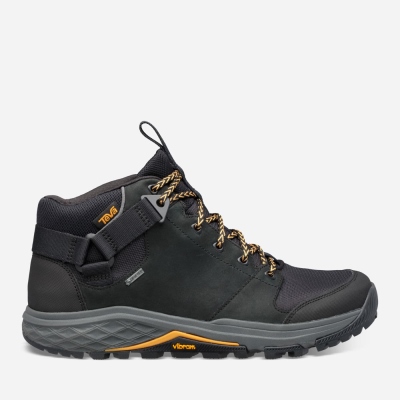 Teva Grandview GTX - Men's Teva Boots - Black | India (IYMX07428)